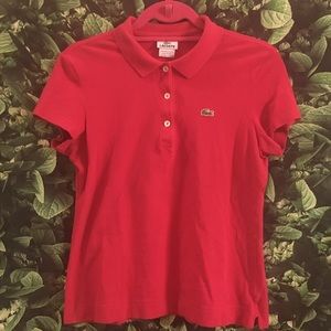 Red Lacoste polo shirt